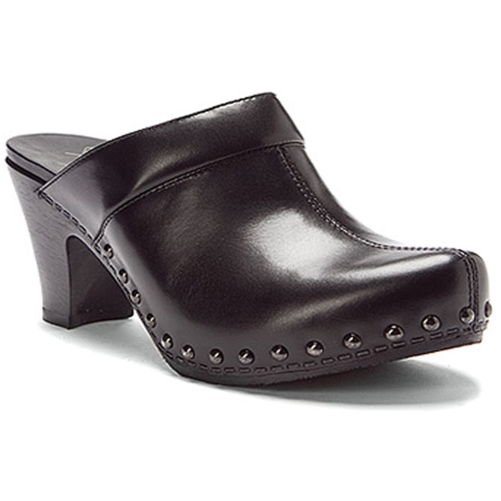 Dansko Black leather mules